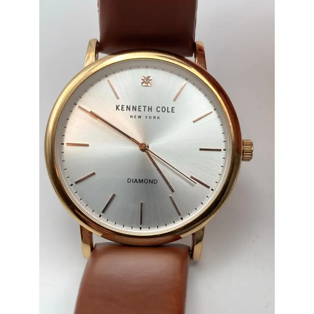Kenneth Cole Diamond New York Men's Watch 40mm - New Battery WR 3ATM Adjustable